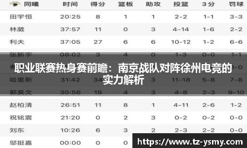 职业联赛热身赛前瞻：南京战队对阵徐州电竞的实力解析